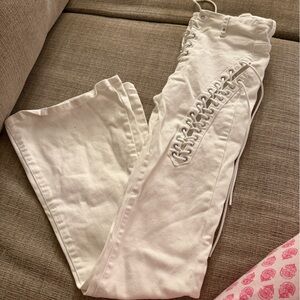 Edikted Women's Boot Cut Jeans in White